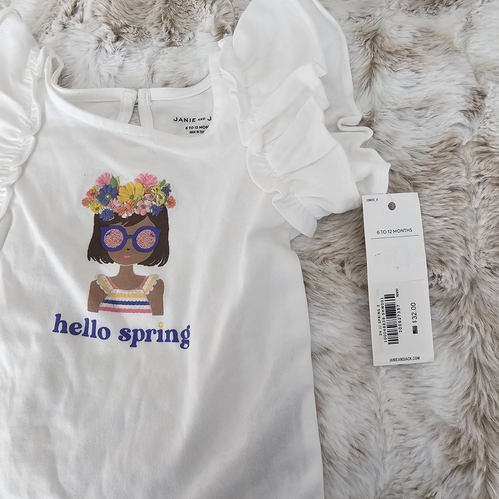 Hello Spring White Kids Top - Picture 13 of 13